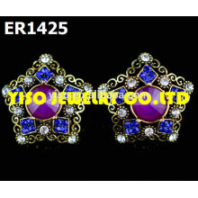 charm designer stud rhinestone earrings